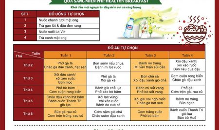 Thực đơn Trại hè – Tiểu học 2019