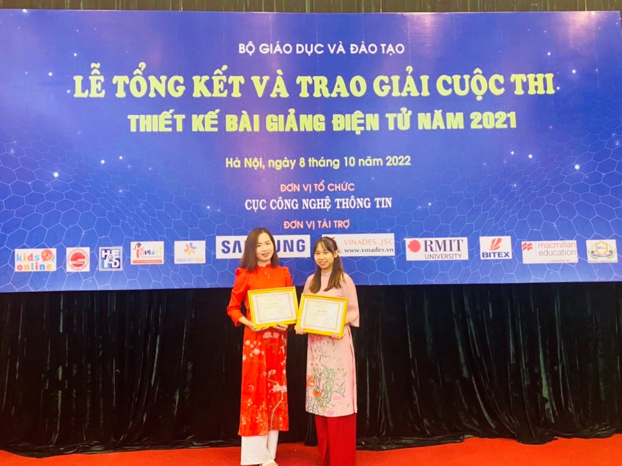GIÁO VIÊN VICSCHOOL NHẬN BẰNG KHEN CỦA BỘ GIÁO DỤC VÀ ĐÀO TẠO TẠI CUỘC THI THIẾT KẾ BÀI GIẢNG E-LEARNING 2021