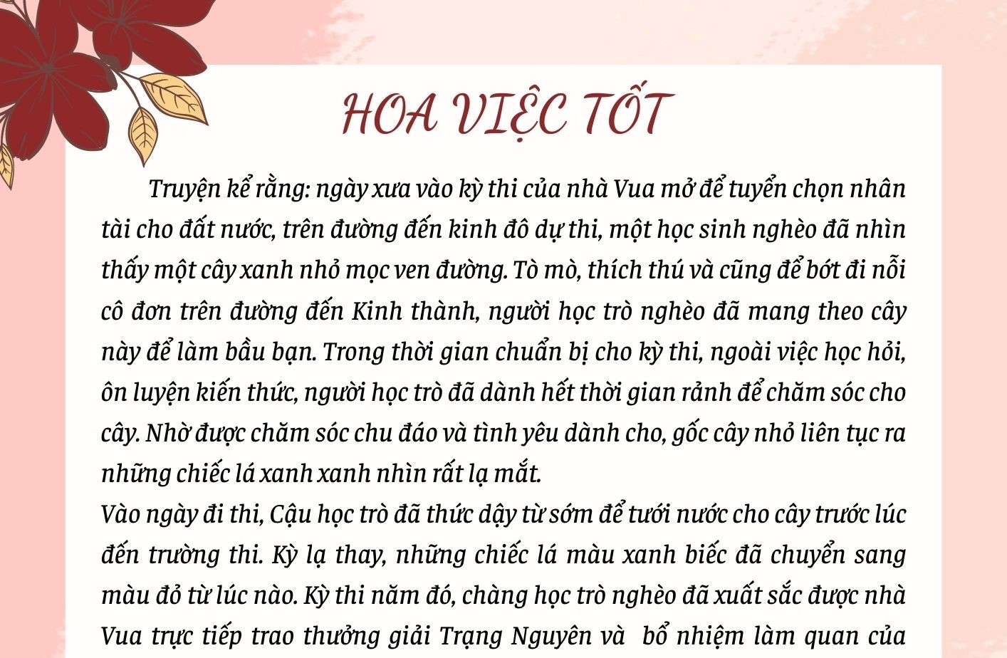 Hoa việc tốt