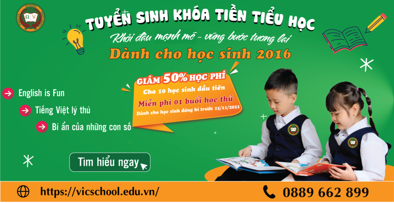 THÔNG BÁO TUYỂN SINH KHÓA TIỀN TIỂU HỌC NĂM HỌC 2021- 2022