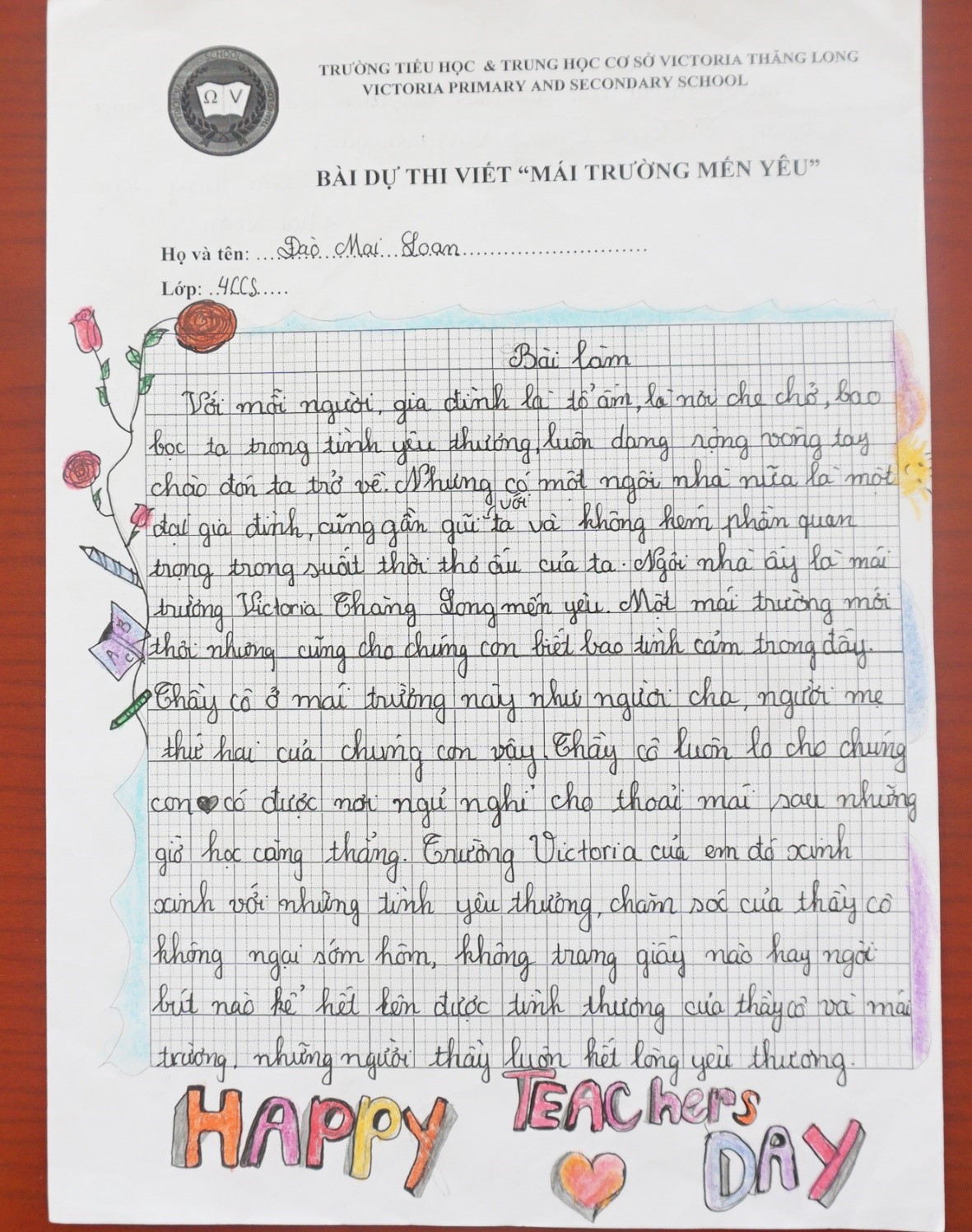 Mái trường mến yêu Victoria Thăng Long