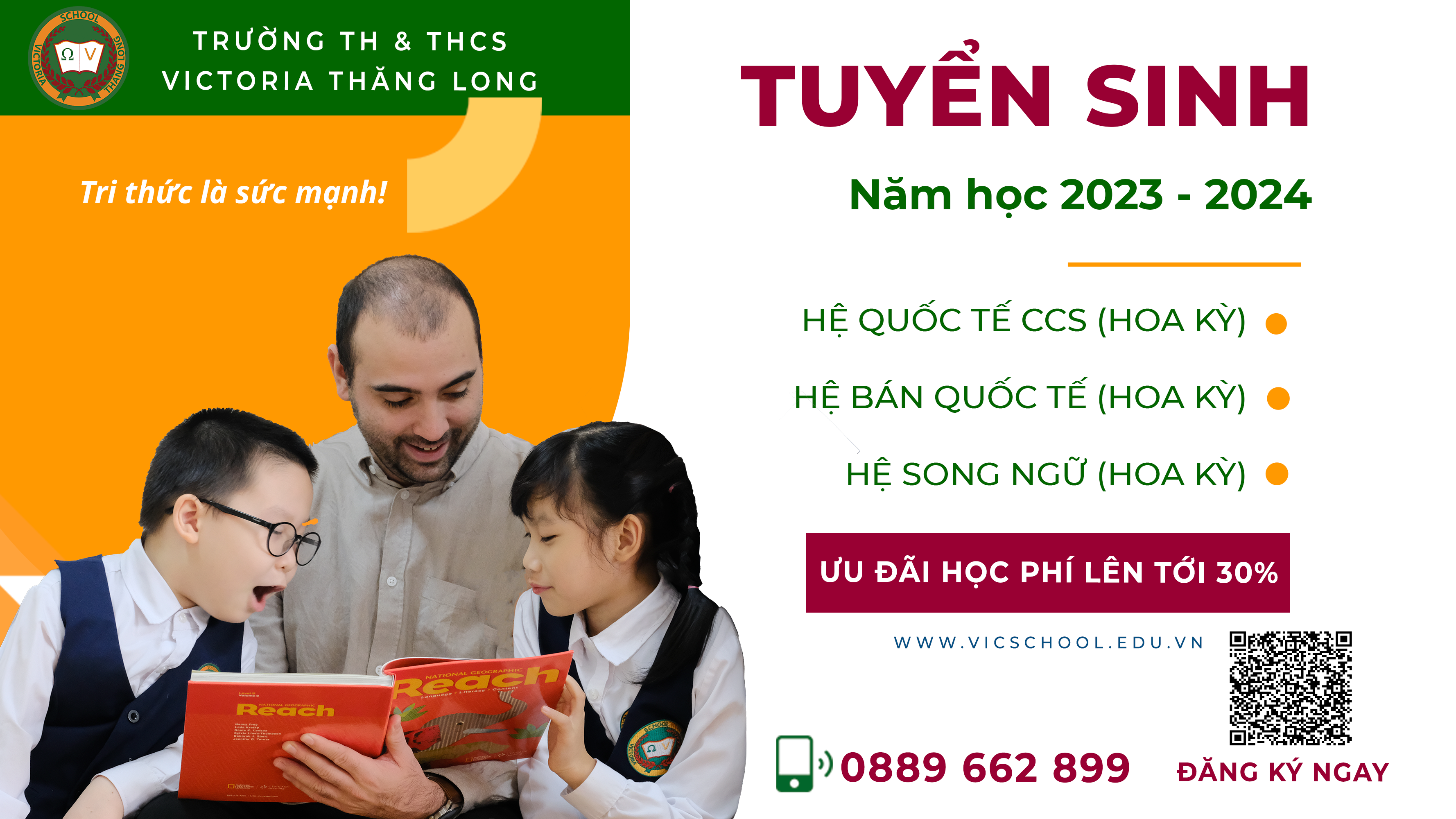 VICTORIA THĂNG LONG SCHOOL THÔNG BÁO ĐĂNG KÝ DỰ TUYỂN NĂM HỌC 2023-2024