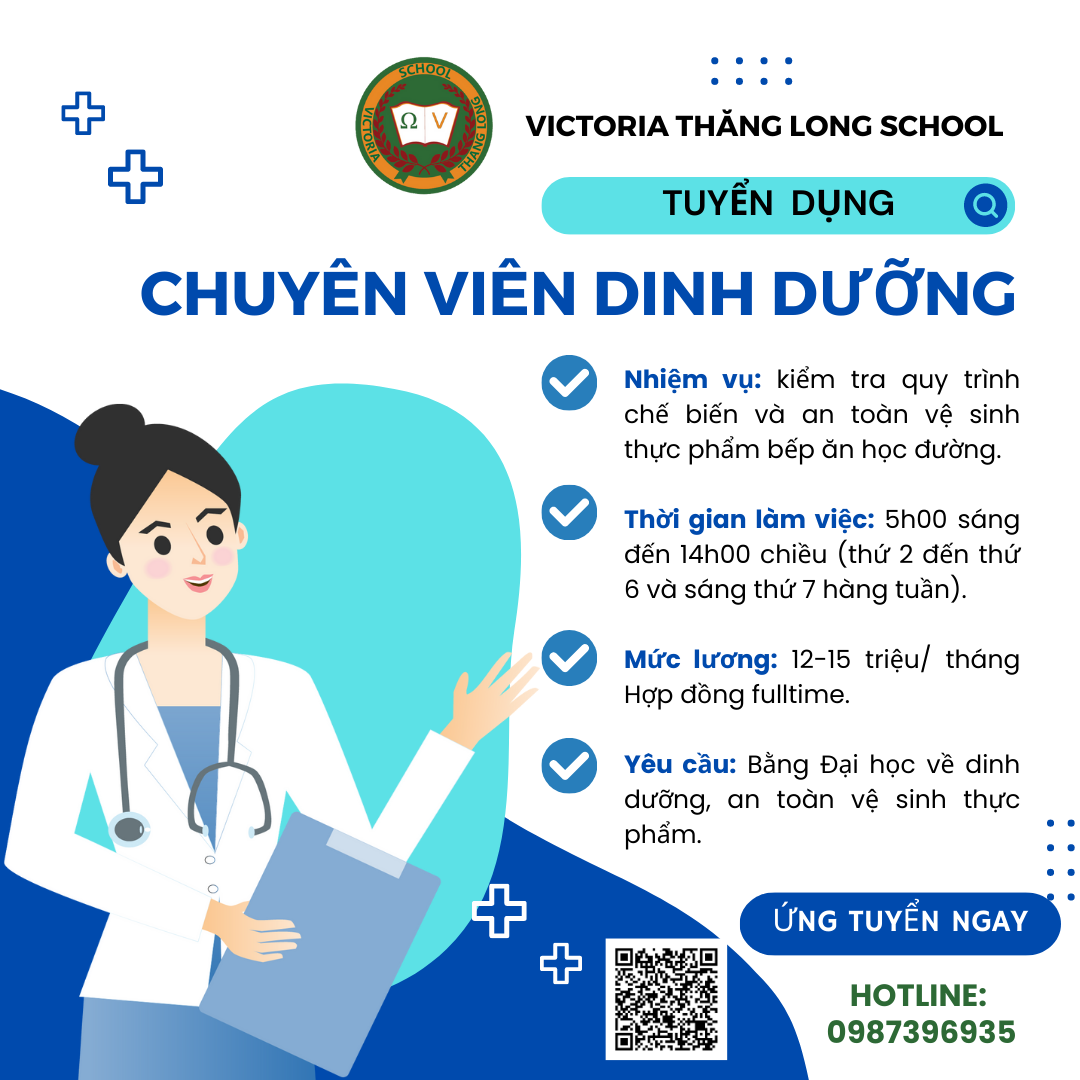 Thông báo tuyển dụng Cử nhân ngành Dinh dưỡng