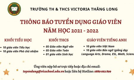 Thông báo tuyển dụng giáo viên năm học 2021 – 2022