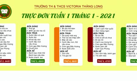 Thực đơn tuần 1 tháng 1 năm 2021 (04/01 – 08/01/2021)