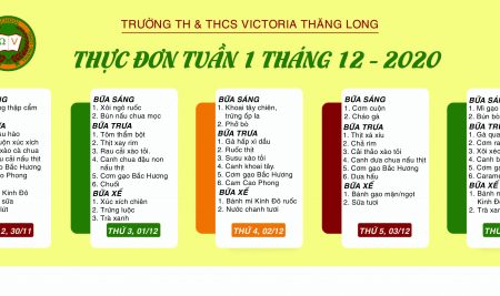 Thực đơn tuần 1 tháng 12-2020 (30/11 – 04/12/2020)
