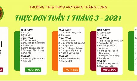 Thực đơn tuần 1 tháng 3 năm 2021 (01/3 – 05/3/2021)
