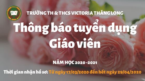 Thông báo tuyển dụng Giáo viên – Năm học 2020 – 2021
